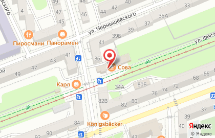 Продуктовый магазин Сова в Центральном районе на карте