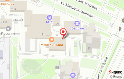 Банкомат Почта Банк на улице Маршала Захарова на карте