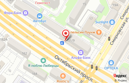 ЗАО АКБ Банк ГОРОД на Октябрьском проспекте на карте