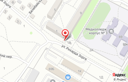 Продуктовый магазин на ул. Кузнецова, 1а на карте