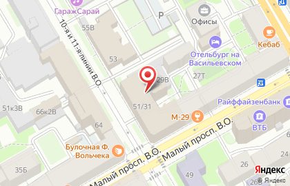 Лайн в Василеостровском районе на карте