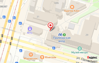 Салон связи МегаФон в Василеостровском районе на карте