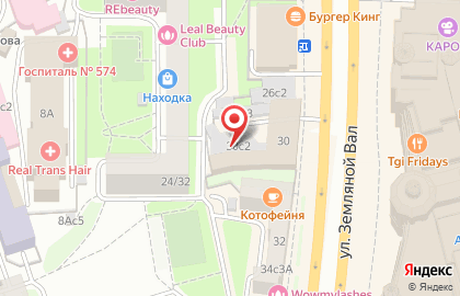 Адвокат Александр Владимирович Пискарев на улице Земляной Вал на карте