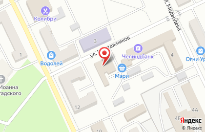 Супермаркет Пятёрочка на улице Монтажников на карте