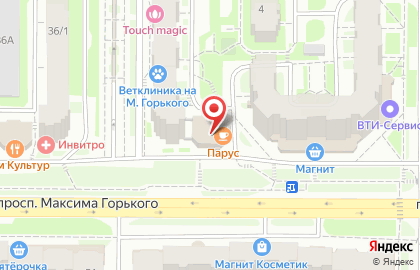 Супермаркет Смак на проспекте Максима Горького на карте