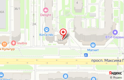 Кафе Парус на проспекте Максима Горького на карте