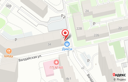 Супермаркет Дикси в Центральном районе на карте