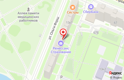 Парикмахерская на ул. Ольги Форш, 13 к1 на карте