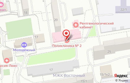 Городская поликлиника №2 на Лазурной улице на карте