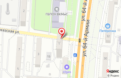 Зеленый свет на Закавказской улице на карте