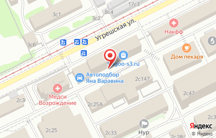 Технопарк Синтез на улице Угрешская 2 в Печатниках на карте