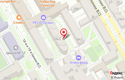 Комплексный центр Василеостровского района на 17-й линии В.О. на карте