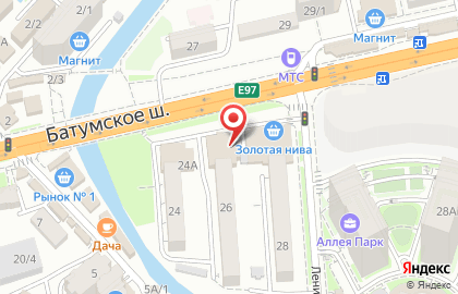 Магазин кондитерских изделий Сокол в Лазаревском районе на карте