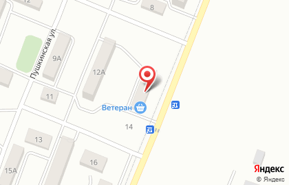 Продуктовый магазин Ветеран на Краснознамённой улице на карте