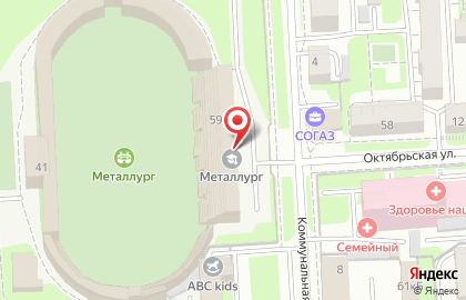 Стадион Металлург в Липецке на карте