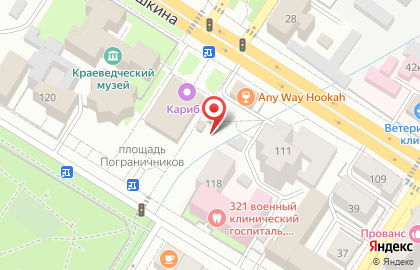 Продуктовый магазин и киосков на улице Бабушкина на карте