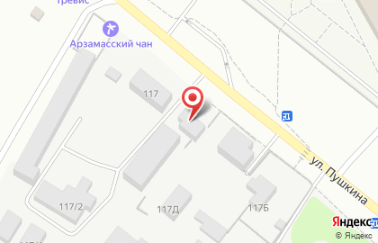 Магазин автозапчастей на улице Пушкина 117А на карте