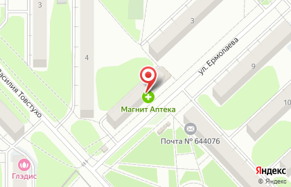 Супермаркет Магнит на улице Ермолаева на карте
