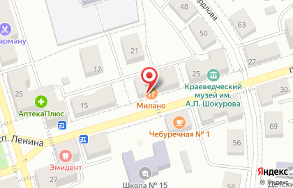 Пиццерия Милано на проспекте Ленина на карте