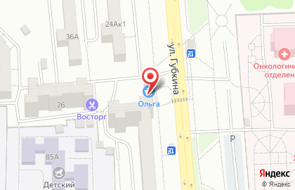 Продовольственный магазин Ольга на улице Губкина на карте
