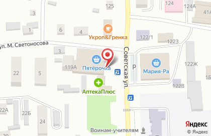 Продовольственный магазин Раздолье на Советской улице на карте