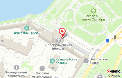 Новодевичий Монастырь в Москве на карте