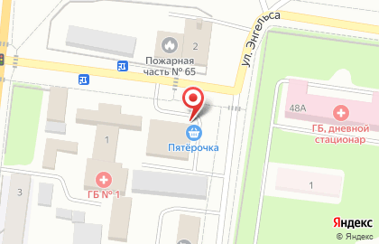 Супермаркет Пятёрочка на улице Энгельса на карте