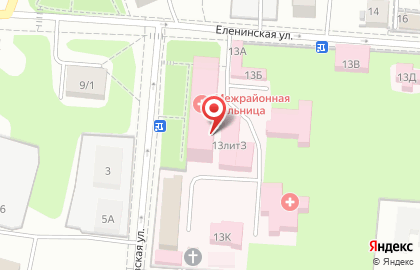 Центральная Районная Больница на Еленинской улице на карте