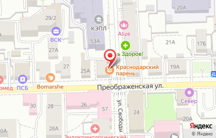 Бургерная лавка Краснодарский парень на Преображенской улице на карте