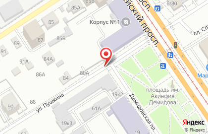 Аквамир на улице Пушкина на карте