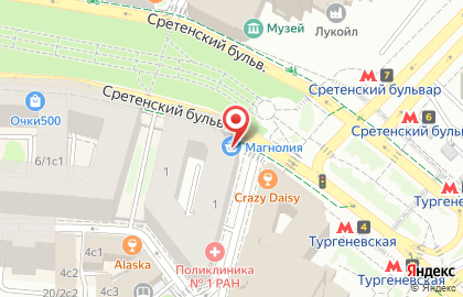 Удобный магазин Магнолия на метро Сретенский бульвар на карте