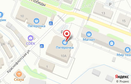 Супермаркет Пятёрочка на улице Победы в Кировске на карте