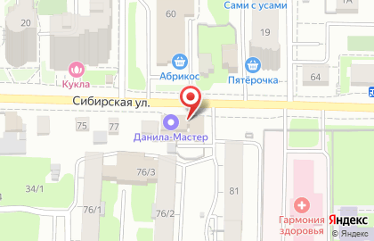 Магазин мясной продукции Домашний на Сибирской улице на карте