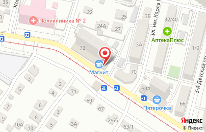 Супермаркет Магнит в Октябрьском районе на карте