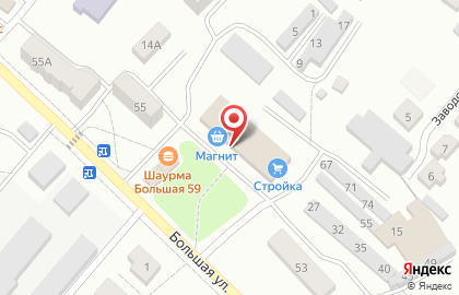 Супермаркет Магнит у дома в Рыбном на карте