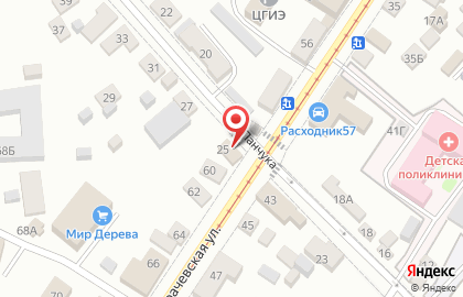 Продуктовый магазин в Заводском районе на карте