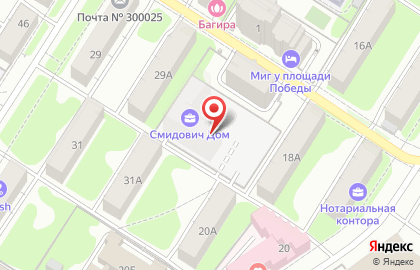 Банк Тульский Промышленник в Советском районе на карте