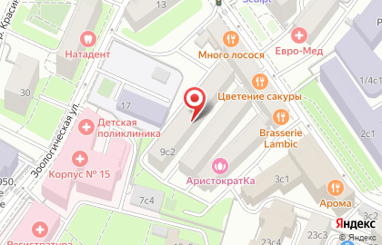 Ветеринарная клиника "Винни" метро Маяковская, Баррикадная на карте