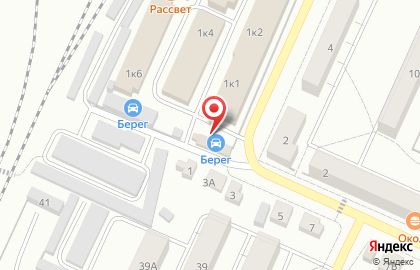Магазин автозапчастей Берег на Железнодорожной улице, 1 на карте