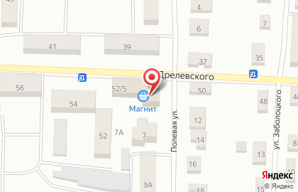 Супермаркет Магнит на Полевой улице на карте