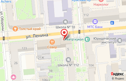 Гостиница Север в Красноярске на карте