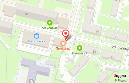 Пекарня Печкинъ на улице Буревестника на карте