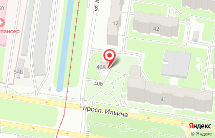 Продуктовый магазин на улице Ильича 40А на карте