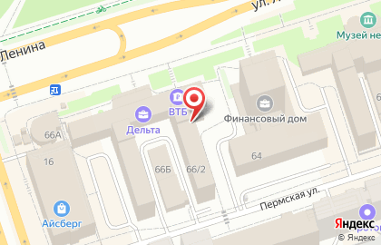 Управление Федеральной службы государственной регистрации, кадастра и картографии по Пермскому краю на улице Ленина, 66/2 на карте