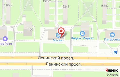 Супермаркет Магнит в Московском районе на карте
