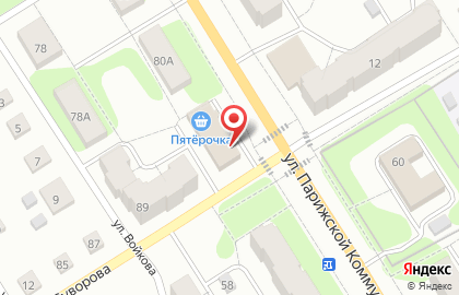Супермаркет Пятёрочка на улице Суворова на карте