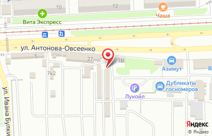 Магазин бытовой химии и одноразовой посуды Юг на улице Антонова-Овсеенко на карте