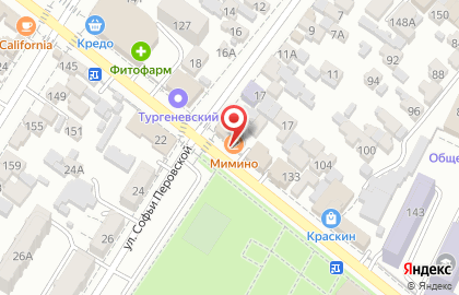 Ресторан Мимино на улице Тургенева на карте