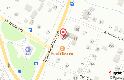 Бургерная Крафт Бургер на Воронежской улице на карте