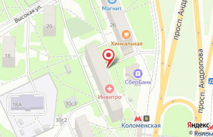 МосАптека на метро Коломенская на карте